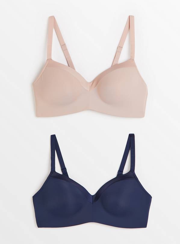 Navy & Nude Balcony Bras 2 Pack  32D